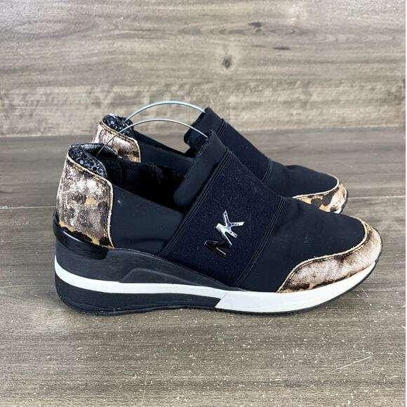 Womens Michael Kors MK Animal Print Wedge Slip On Sneakers 6.5 M - Picture 6 of 16